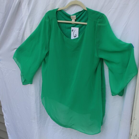Chico’s Long-sleeve Chiffon Blouse - Picture 1 of 6